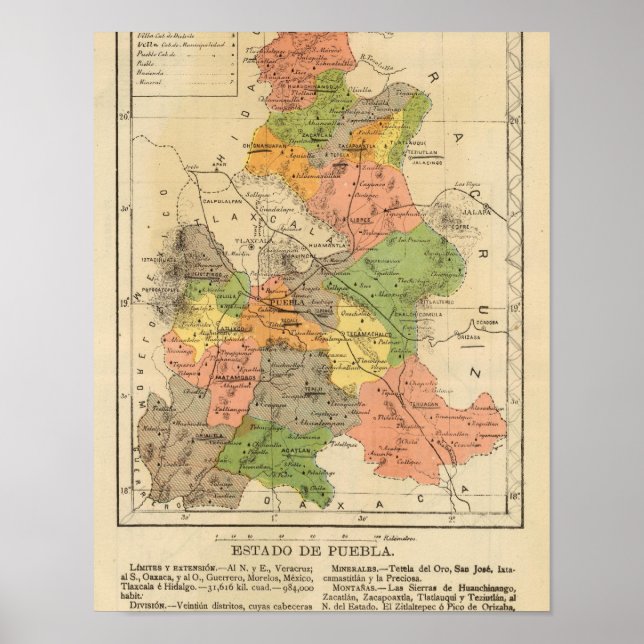 Affiche Puebla, Mexique (Devant)