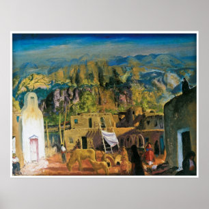 Affiche Pueblo, Tesuque, Numéro Un par George Bellows 1917