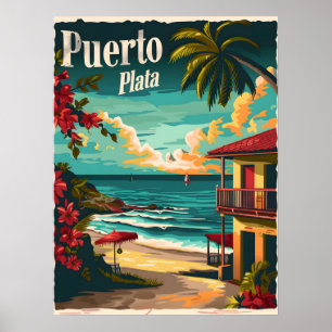 Affiche Puerto Plata : Plage tropicale