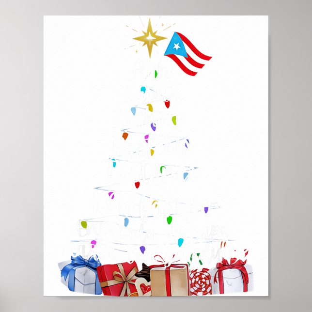 Affiche Puerto Rican Christmas Tree Lights Food Traditions (Devant)