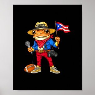 Affiche Puerto Rico Coqui Grenouille Musique de Rue Footba