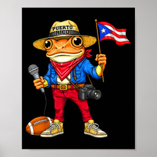 Affiche Puerto rico coqui grenouille rue musique footballP