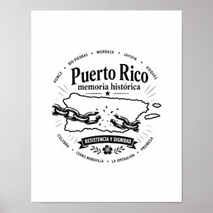 Affiche Puerto Rico Mémoire Historique Résistance