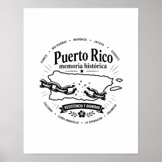 Affiche Puerto Rico Mémoire Historique Résistance