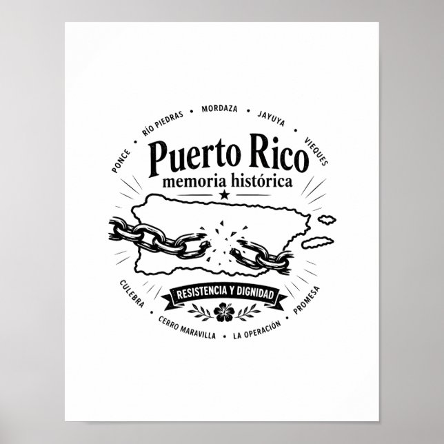 Affiche Puerto Rico Mémoire Historique Résistance (Devant)