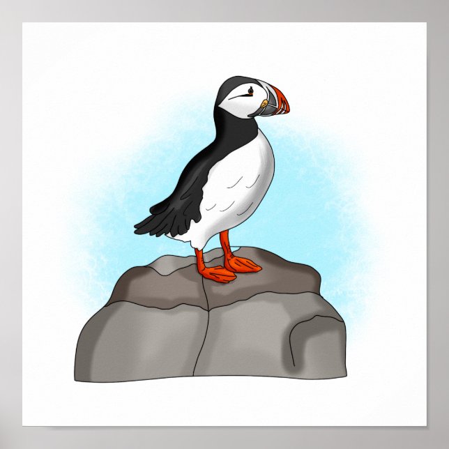 Affiche Puffin à main fine (Devant)