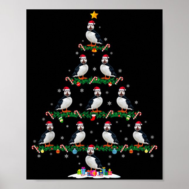 Affiche Puffin Christmas Tree Pajama Men Women Kids Ugly X (Devant)