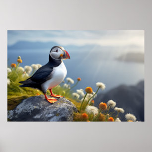 Affiche Puffin Oiseau sauvage Animal paisible