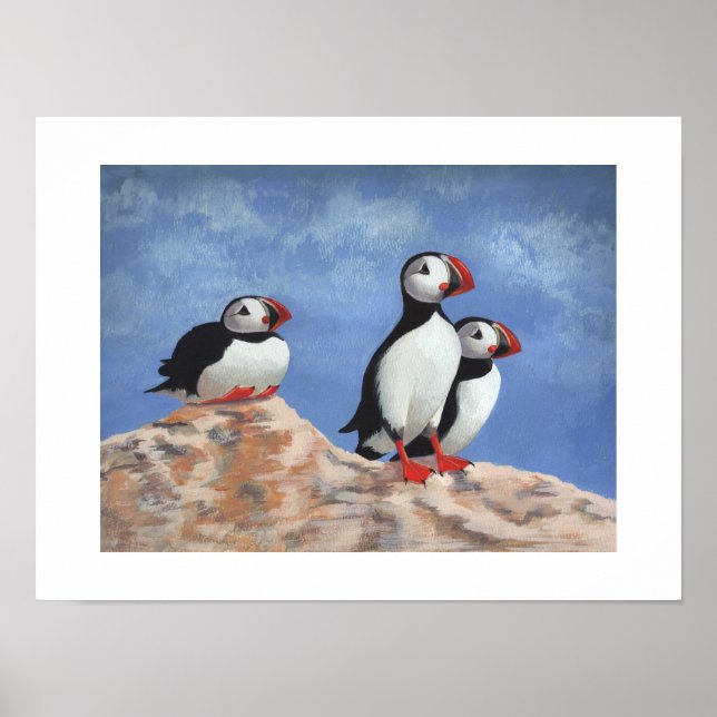Affiche Puffin Trio (Devant)