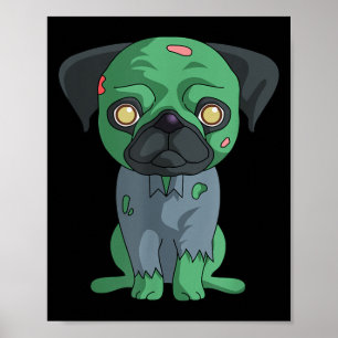 Affiche Pug zombie
