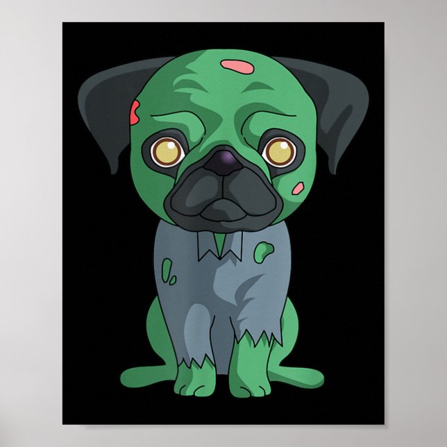 Affiche Pug zombie (Devant)