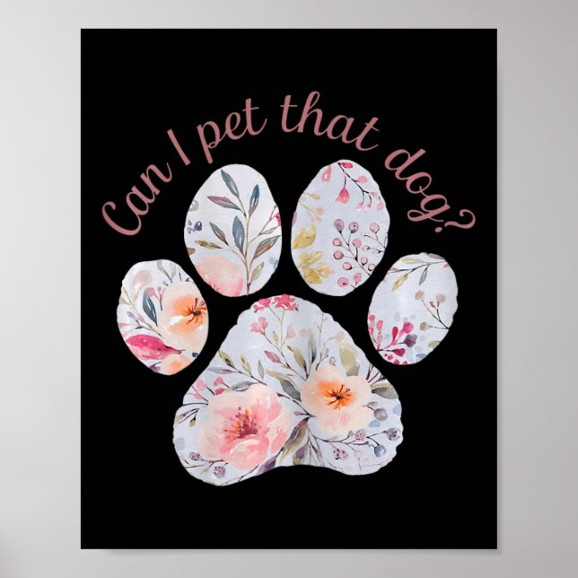 Affiche Puis-Je Animer Ce Chien Aquarelle Empreinte de pat (Devant)