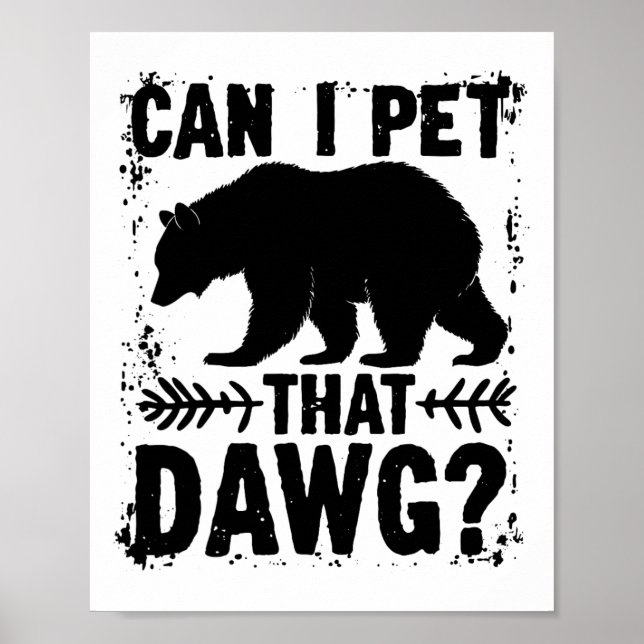 Affiche Puis-je caresser ce chien Mème drôle de dougue our (Devant)