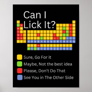 Affiche Puis-je le Lick Table périodique Enseignant Enfant