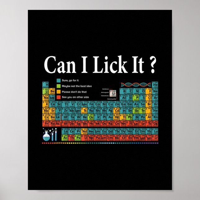 Affiche Puis-je le Lick Table périodique Enseignant Enfant (Devant)