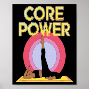 Affiche Puissance de base Abs Force Yoga Pilates Stabilité