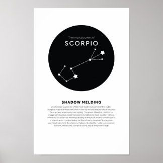 Affiche Puissance mystique de Scorpio Astrologie Star Zodi