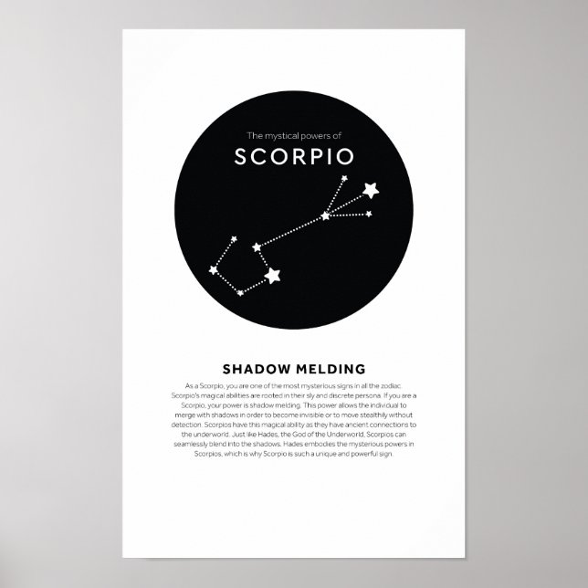 Affiche Puissance mystique de Scorpio Astrologie Star Zodi (Devant)