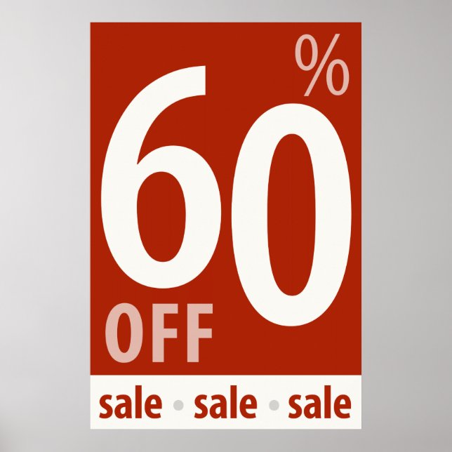 Affiche Puissant 60% DE RÉDUCTION SUR VENTE Signal - affic (Devant)