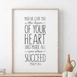 Affiche Puisse-t-il vous donner le désir, Psaume 20:4