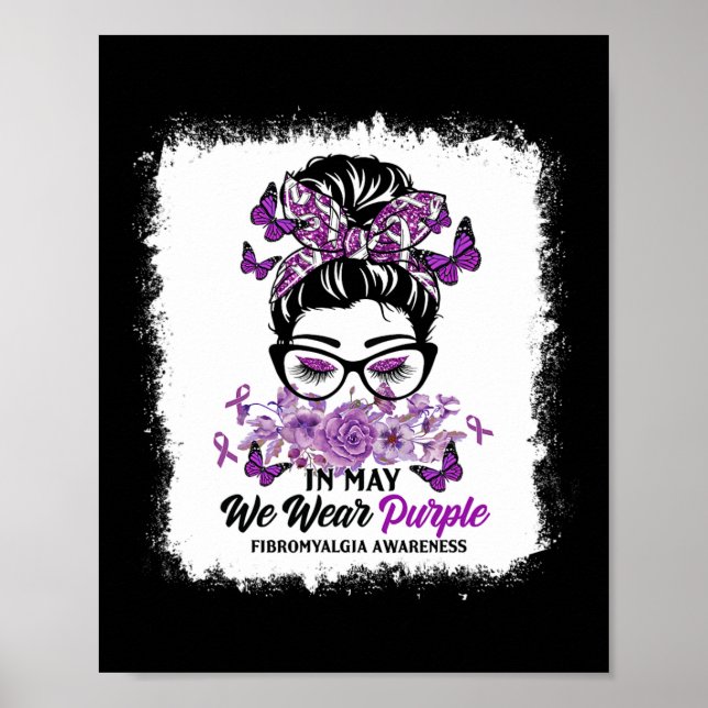 Affiche Puissions-nous porter Purple Messy Bun Fibromyalgi (Devant)