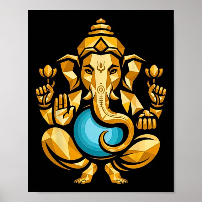 Affiche Puja hindou Ganesha Dieu éléphant Inde Méditation  (Devant)