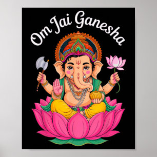 Affiche Puja hindou Ganesha Dieu éléphant Inde Méditation 