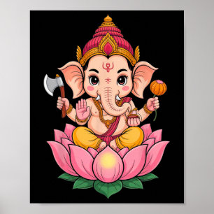 Affiche Puja hindou Ganesha Dieu éléphant Inde Méditation