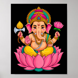 Affiche Puja hindou Ganesha Dieu éléphant Inde Méditation