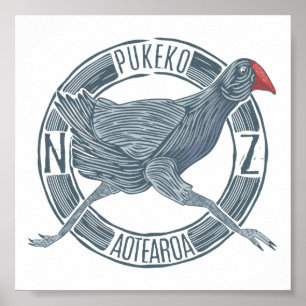 Affiche Pukeko Aotearoa Nouvelle-Zélande