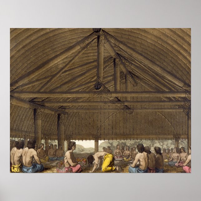 Affiche Pulaho, Roi des Îles Amicales en train de boire de (Devant)