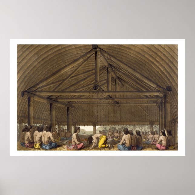 Affiche Pulaho, Roi des Îles Amicales en train de boire de (Devant)