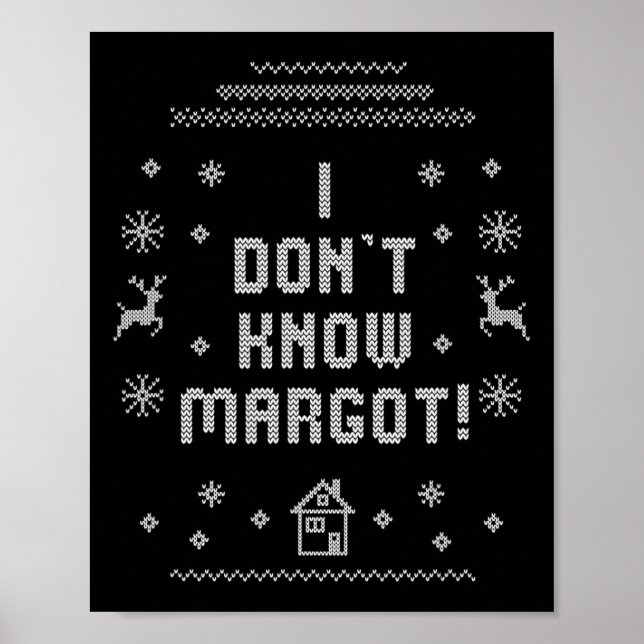 Affiche Pull moche de Noël Je ne connais pas Margot  (Devant)