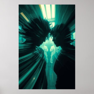 Affiche Pulse parallèle - Neon Sci-Fi Art Print