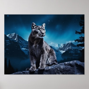 Affiche Puma Animal Faune Wilderness Mur Art coloré