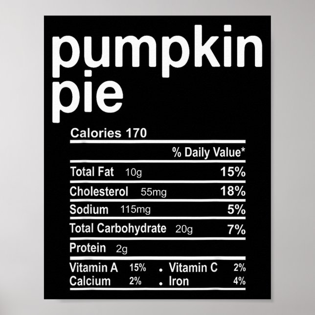Affiche Pumpkin E Nutrition Facts Funny Thanksgiving Chris (Devant)