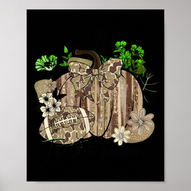 Affiche Pumpkin Football Western Retro Tis The Season Coun (Devant)