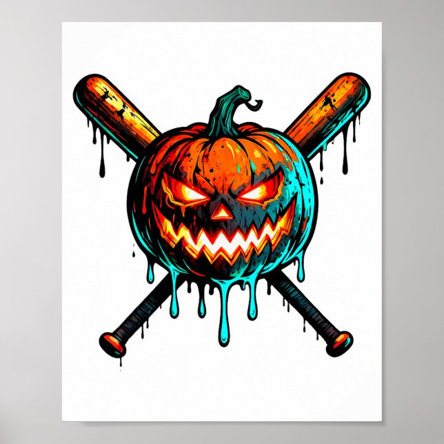 Affiche Pumpkin Halloween Baseball Ice Cream Drip Soky Boy (Devant)