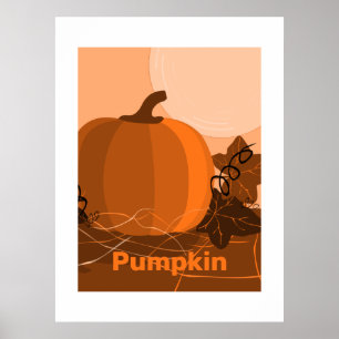 Affiche Pumpkin Orange Kitchen Wall Decor