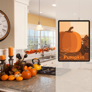 Affiche Pumpkin Orange Kitchen Wall Decor