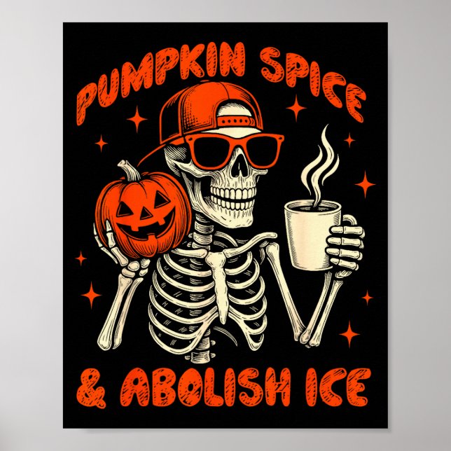 Affiche Pumpkin Sce Abolish Ice Anti Trump Resist Tee  (Devant)