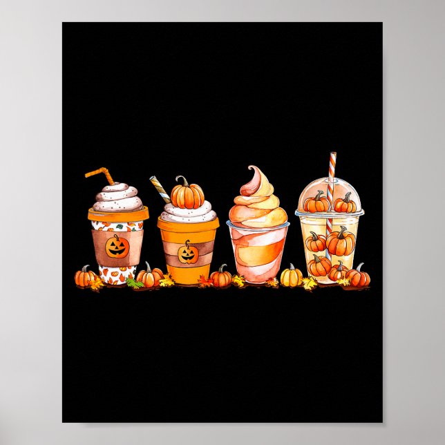 Affiche Pumpkin Sce Latte, Fall Coffee, Pumpkin Sce Thanks (Devant)