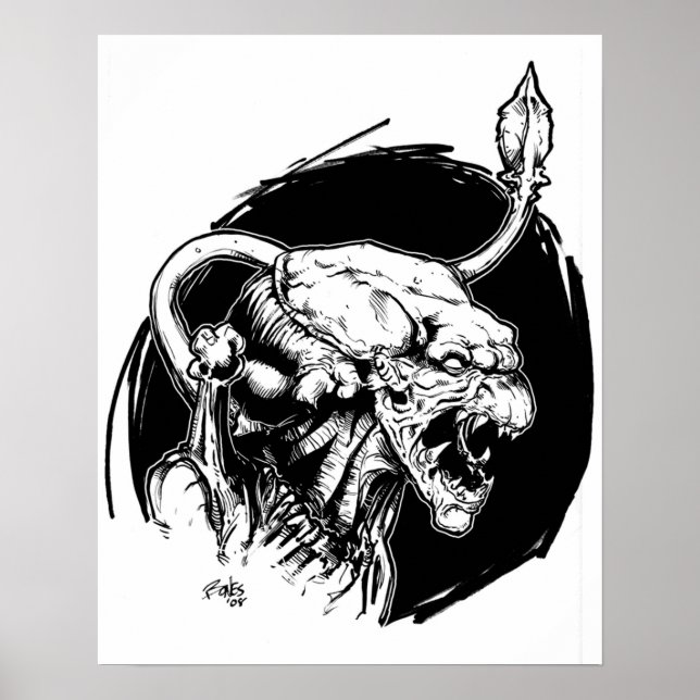 AFFICHE PUMPKINHEAD BLACK AND WHITE (Devant)