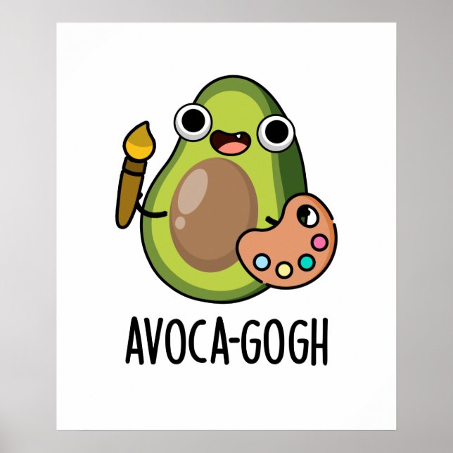 Affiche Pun Artiste Avoca-gogh Funny Avocado (Devant)