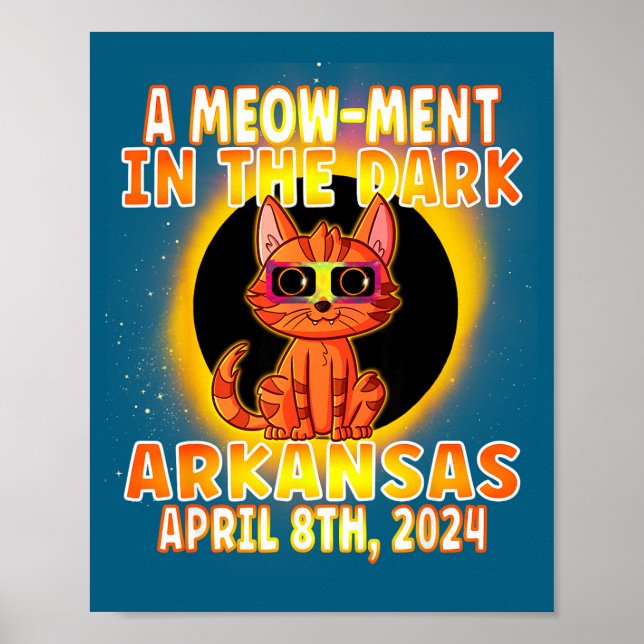 Affiche Pun Chat Drôle Éclipse Solaire Totale (Devant)