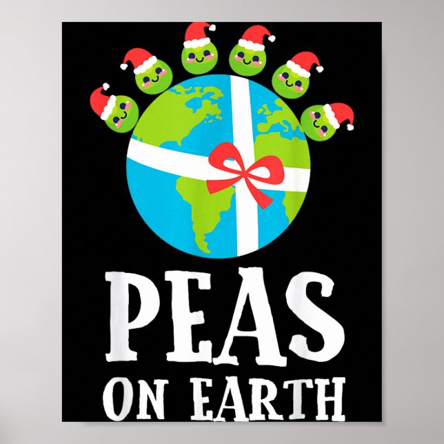 Affiche Pun Christmas Sayings Peas On Earth Funny Xmas Gif (Devant)