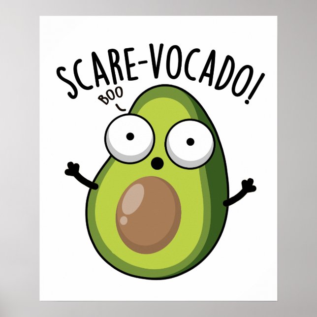 Affiche Pun d'Avocado amusant Scare-vocaco (Devant)