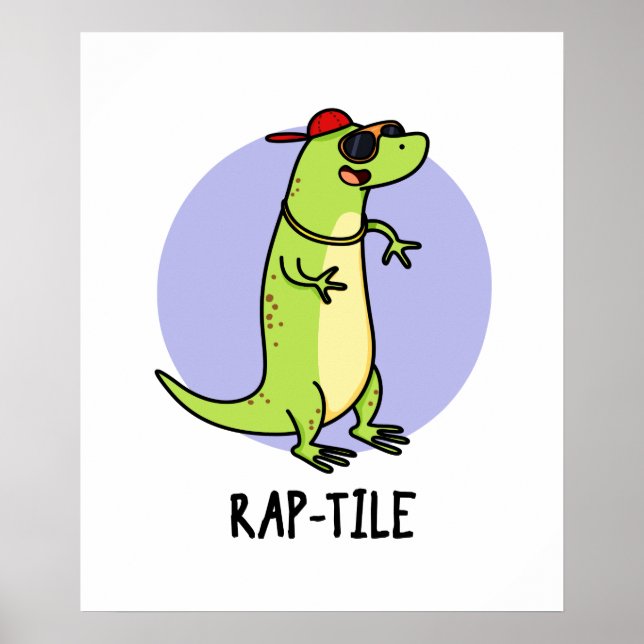Affiche Pun de lizard en tissu de rap drôle (Devant)