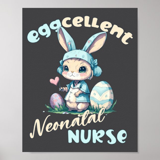 Affiche Pun de Pâques Infirmière Néonatale Eggcellente Lap (Devant)