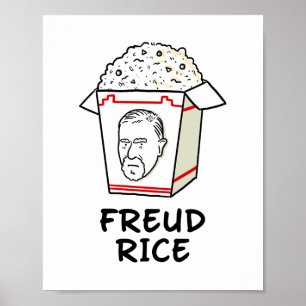 Affiche Pun de psychologie alimentaire de riz frais